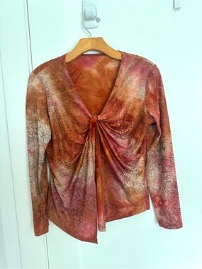 Twist-Front Long Sleeve Top size L